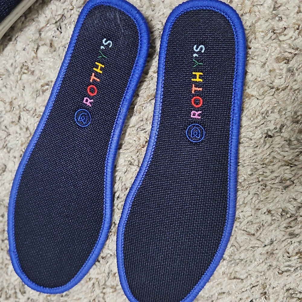 Rothy’s Kids Navy Slip On Sneakers Knitted Size 3 - Picture 3 of 7